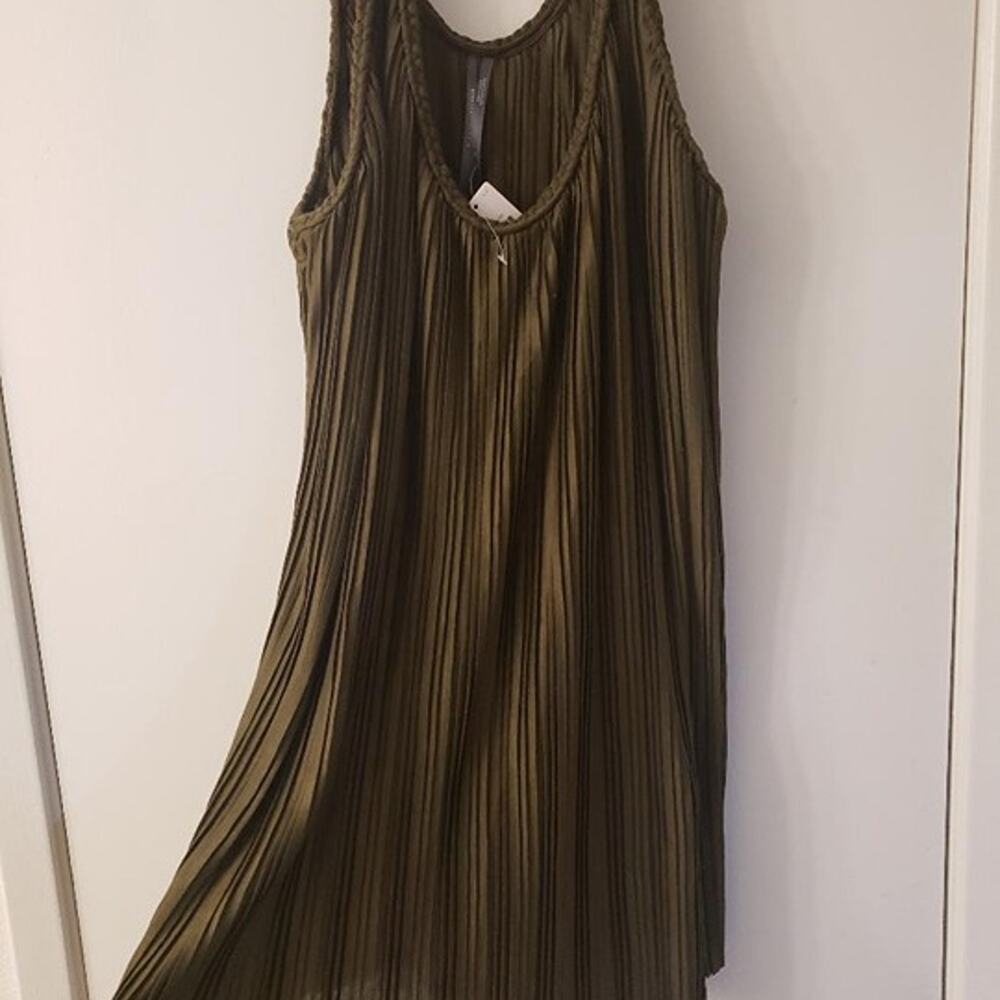 NWT Anthropologie Halter Top Braided Strappy Tank Moss Green With Belt Size L